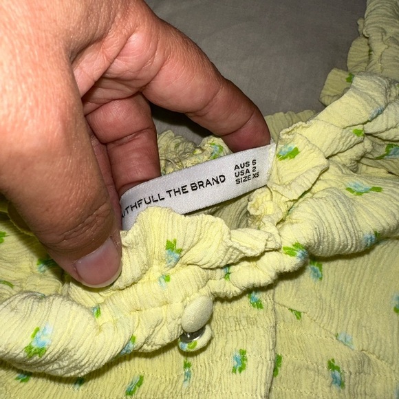 Faithfull the Brand Gombardy Mini Dress Bisset Yellow Floral Print (17) - Picture 8 of 8